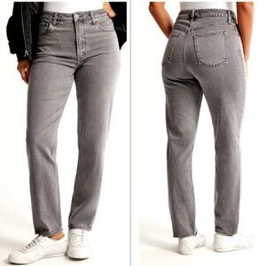 ABERCROMBIE & FITCH Curve Love High-Rise Mom Jean Gray Wash - Size 27